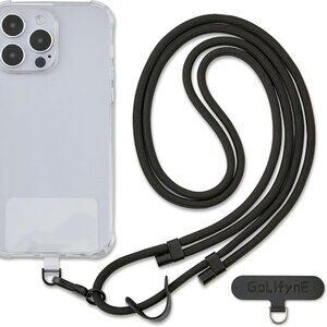 Black Anti-Theft Phone Lanyard w/2 Tethers - iPhone & Most Smartphones
